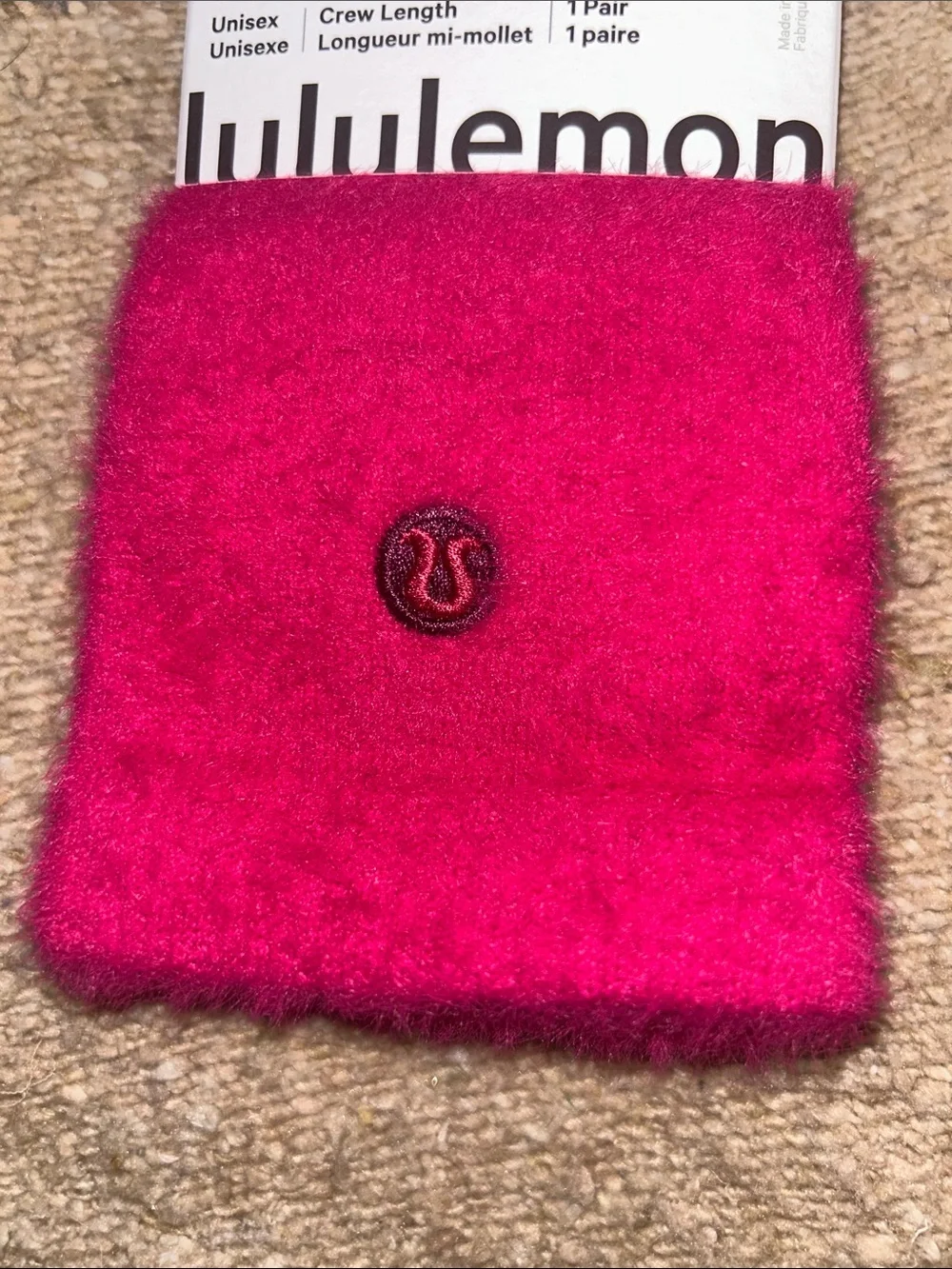 lululemon athletica Fuzzy Crew Socks - Hot Pink